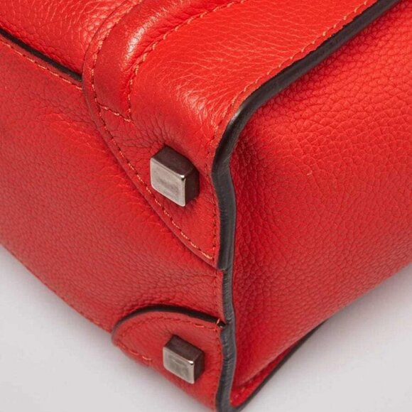 Celine Orange Pebbled Leather Micro Luggage Tote Bag - Picture 7 of 12